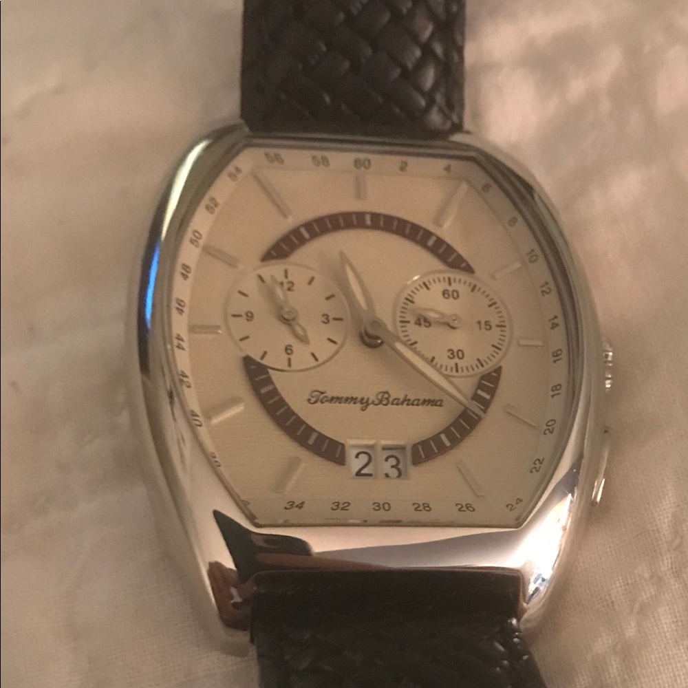 Tommy Bahama leather pineapple dial men’s watch